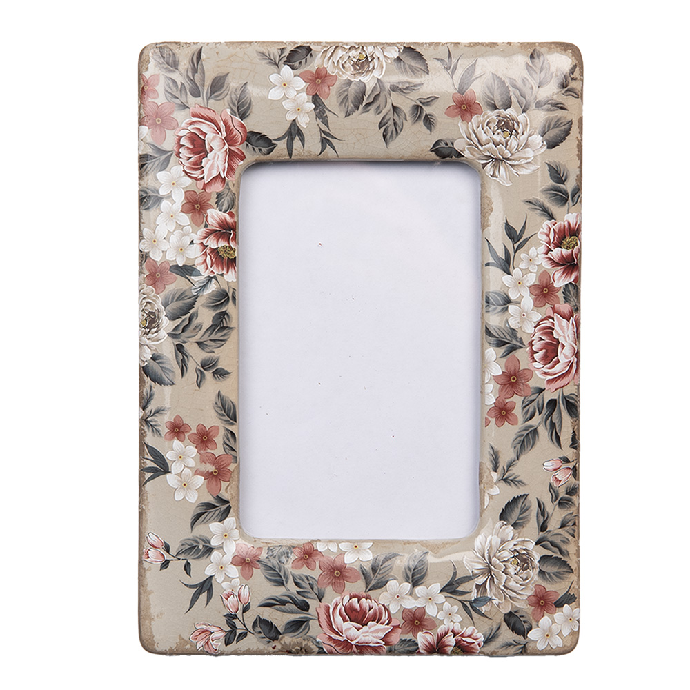 Clayre & Eef | Fotolijst Beige Roze 13x2x18 cm / 9x13 cm | 2F1275