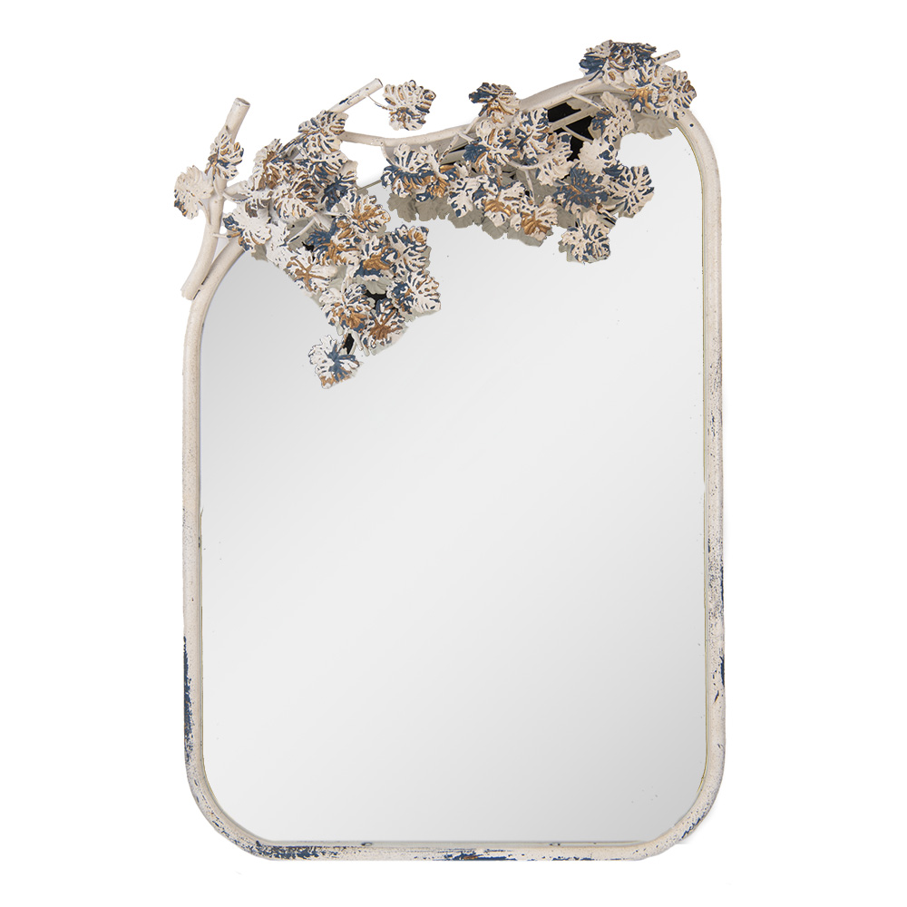 Clayre & Eef | Wandspiegel Wit Grijs 58x12x89 cm | 52S329