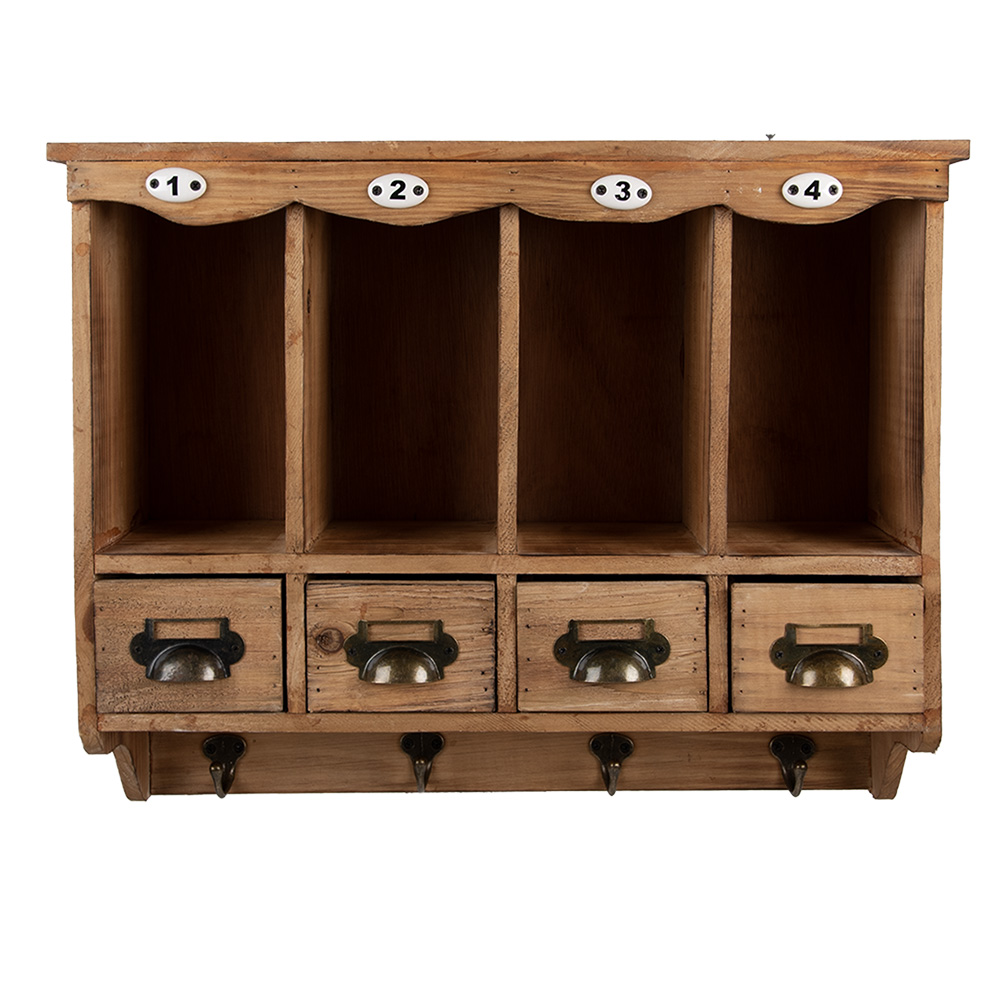 Clayre & Eef | Wandkastje Bruin 53x16x42 cm | 5H0745