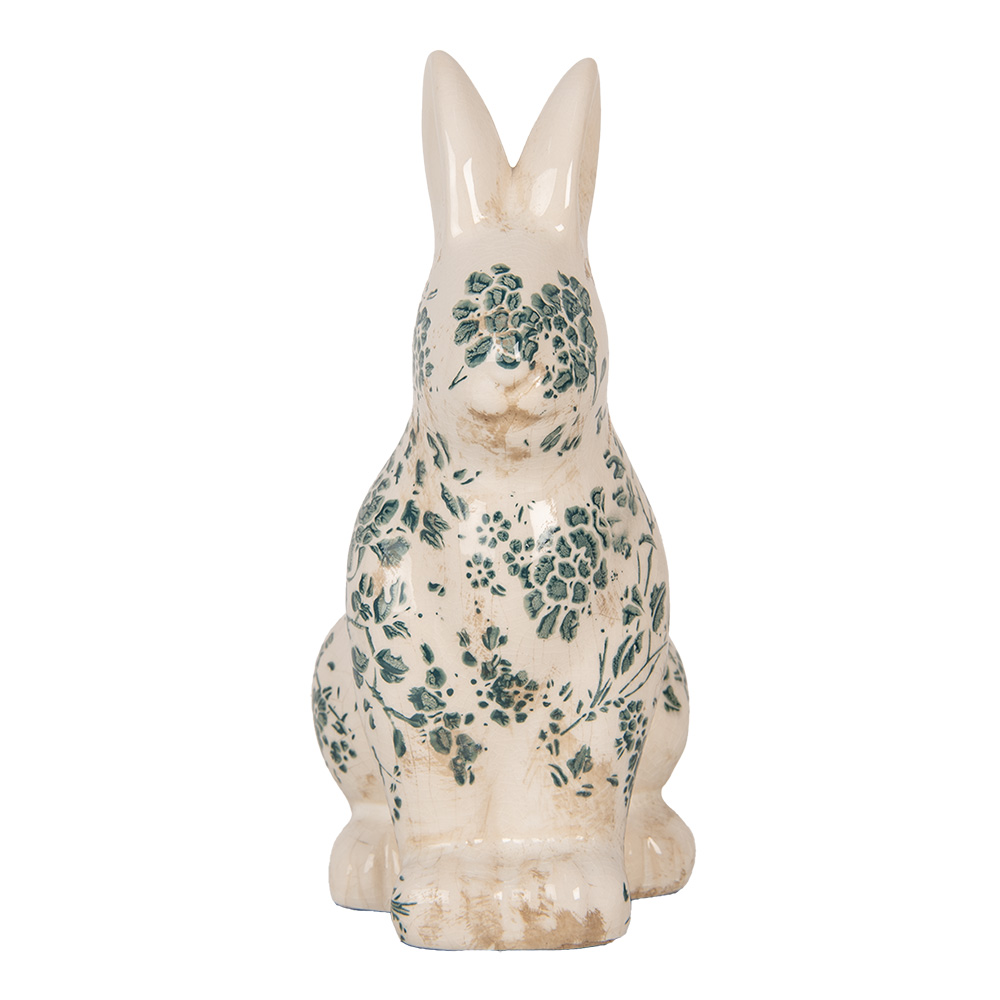 Clayre & Eef | Decoratie Beeld Konijn Beige Groen 13x10x21 cm | 6CE1955M