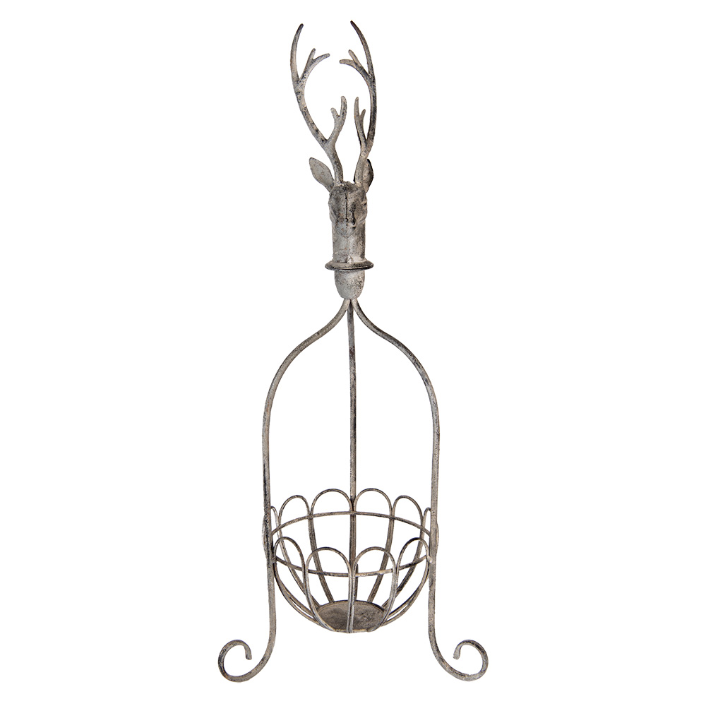 Clayre & Eef | Decoratieve Mand Grijs 28x28x68 cm | 5Y1320