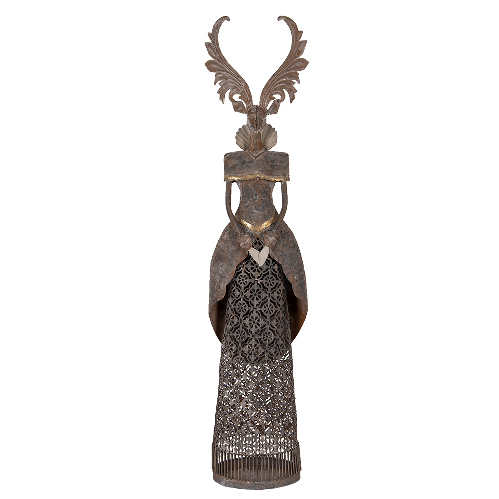 Clayre & Eef | Decoratie Rendier Bruin Grijs 20x11x81 cm | 5Y1329