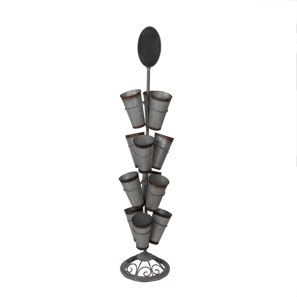 Clayre & Eef | Planthouder staand Grijs Bruin ø 36x165 cm | 5Y1349