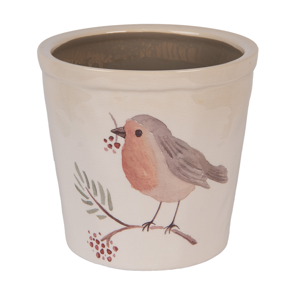 Clayre & Eef | Bloempot Binnen Beige Bruin ø 17x16 cm | 6CEVGP0001L