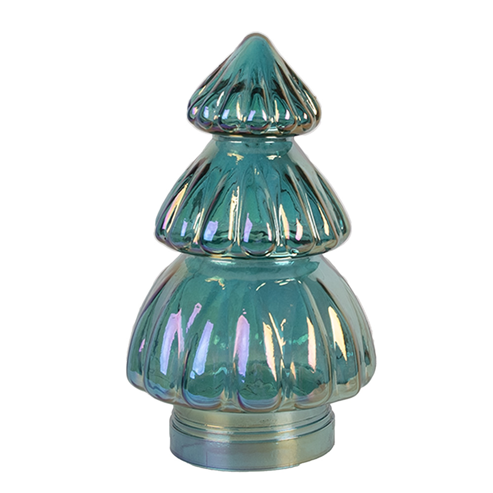 Clayre & Eef | Kerstdecoratie Kerstboom Blauw ø 12x20 cm | 6GL5332