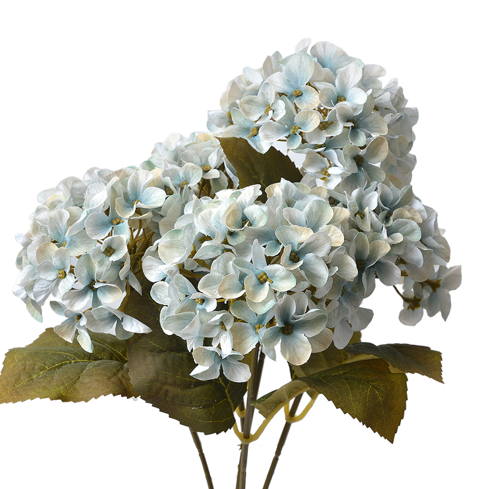 Clayre & Eef | Kunstbloem Hortensia Blauw Groen 15x15x42 cm | 6PL0306