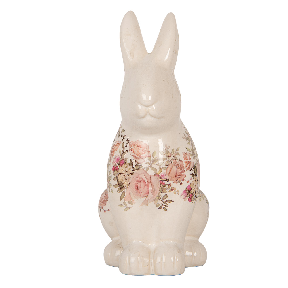 Clayre & Eef | Decoratie Beeld Konijn Beige Roze 16x12x28 cm | 6CE1956L