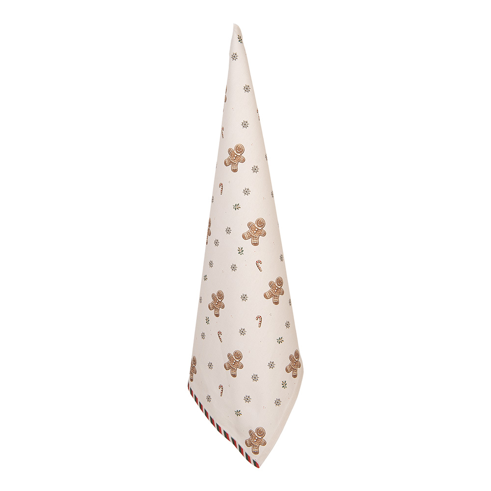 Clayre & Eef | Theedoek Beige Bruin 50x70 cm | CGM42