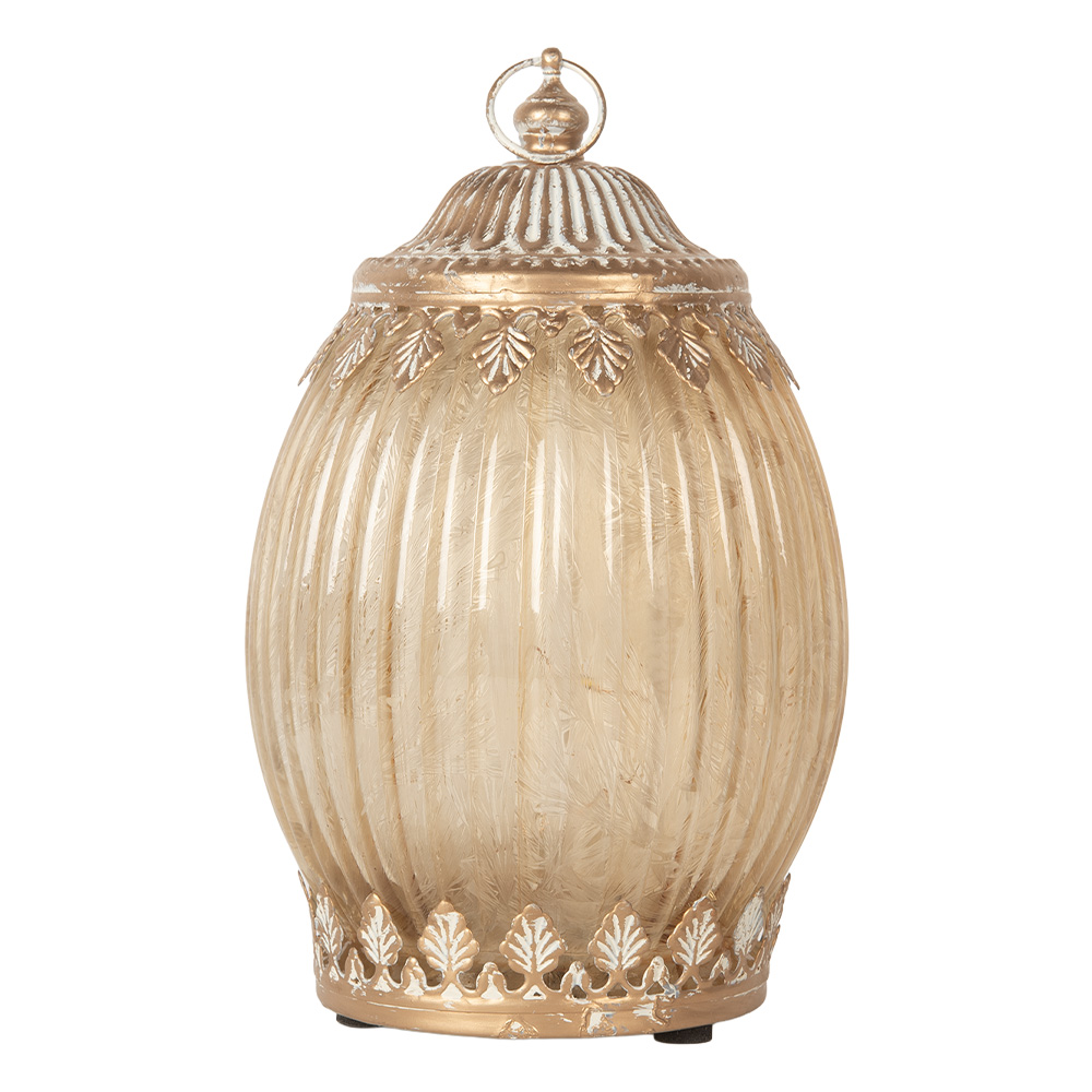 Clayre & Eef | Decoratie met LED Beige ø 11x18 cm / 2xAAA | 6GL5220