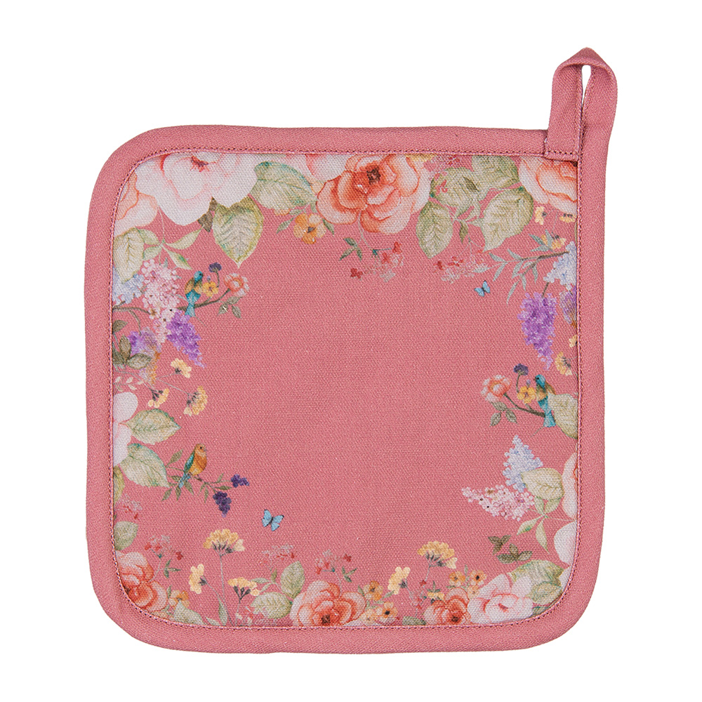 Clayre & Eef | Pannenlap Roze Beige 20x20 cm | FFA45P