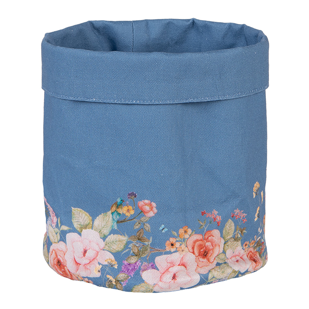 Clayre & Eef | Broodmandje Blauw Beige ø 15x16 cm | FFA50BL