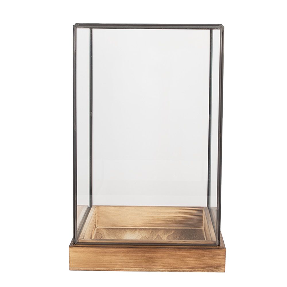 Clayre & Eef | Decoratie Kweekkasje Transparant Bruin 19x19x30 cm | 6GL5364
