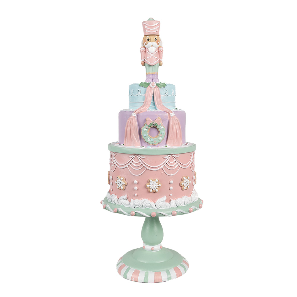 Clayre & Eef | Decoratie taart Roze ø 17x42 cm | 6PR4261