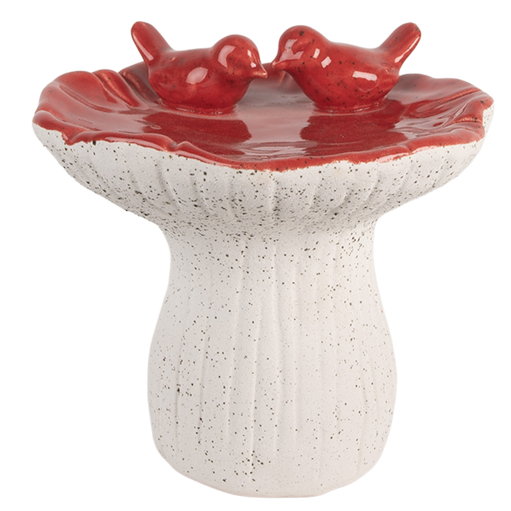 Clayre & Eef | Decoratie Paddenstoel Wit Rood ø 19x18 cm | 6TE0580