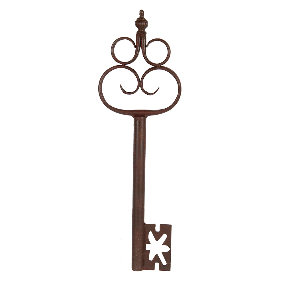 Clayre & Eef | Decoratie Sleutel Bruin 17x3x54 cm | 6Y5851