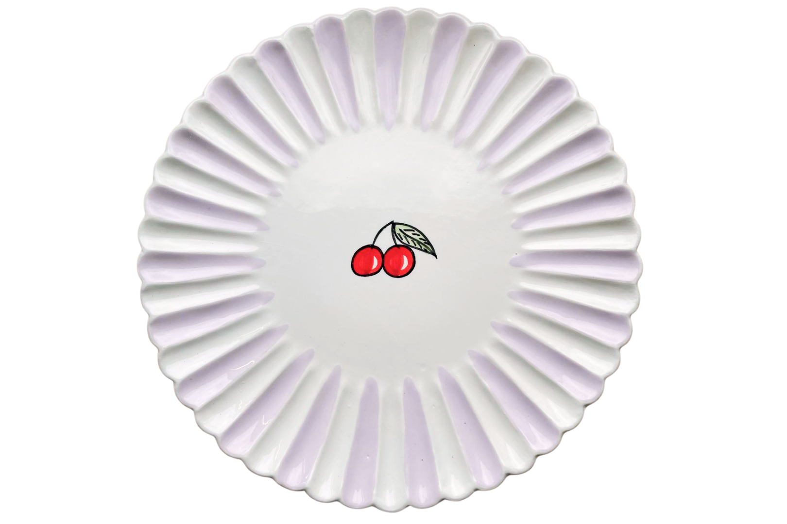 Dinerbord ø 28 cm Fruity Cherry lila wit aardewerk  | PC.CE.28  | Dishes & Deco