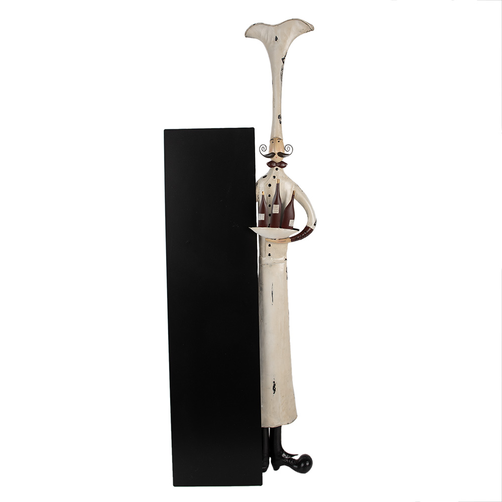 Clayre & Eef | Decoratie kok met krijtbord Beige Zwart 37x14x113 cm | 5Y1339