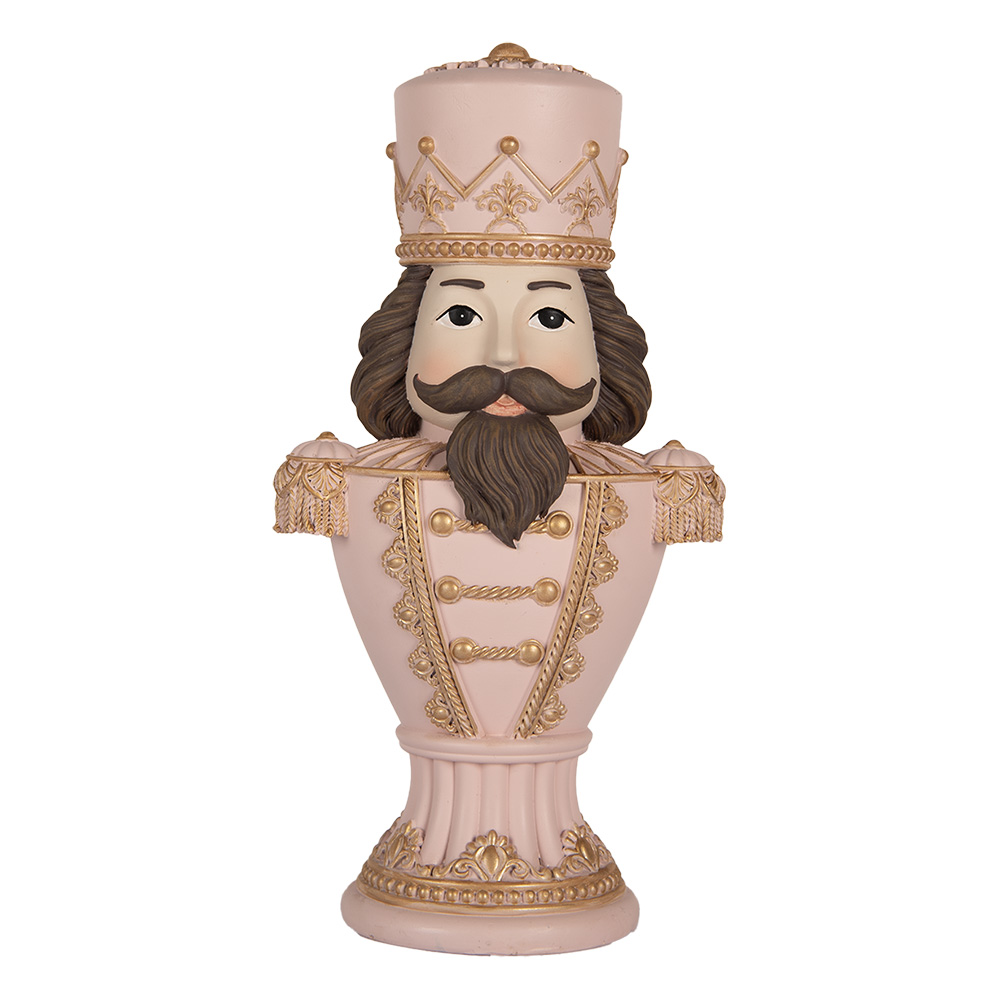 Clayre & Eef | Kerstdecoratie Notenkraker Roze 16x10x30 cm | 6PR5366
