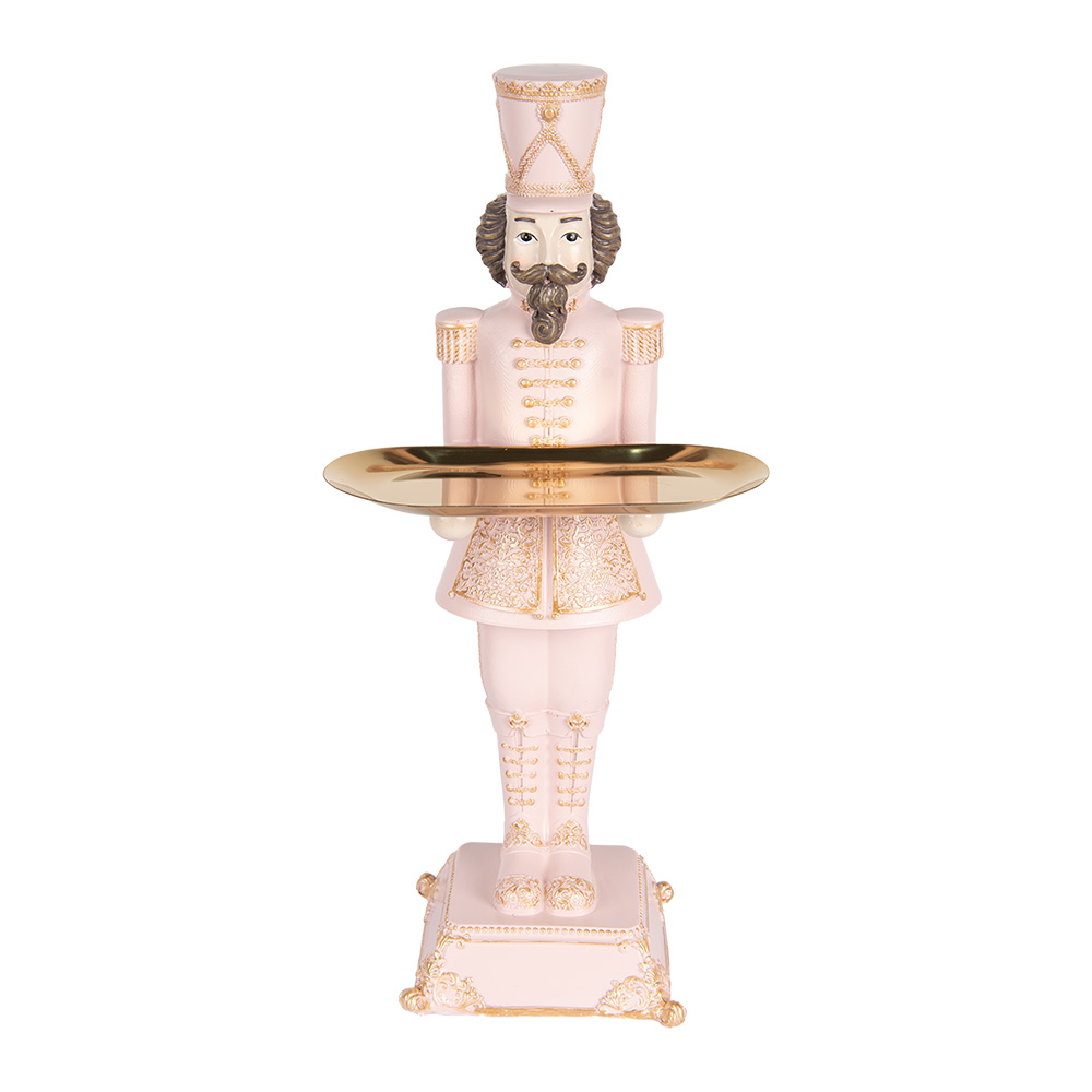 Clayre & Eef | Kerstdecoratie Notenkraker Roze 18x17x40 cm | 6PR5368