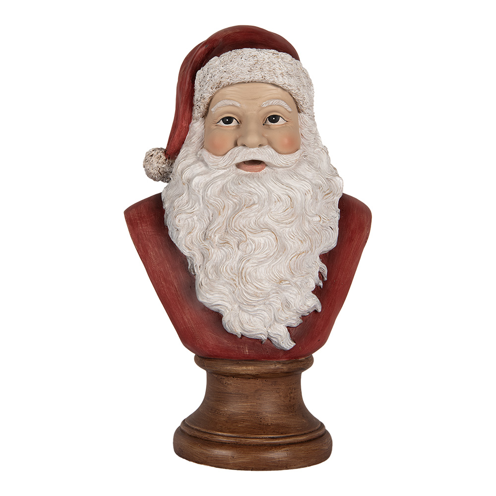 Clayre & Eef | Kerstdecoratie Kerstman Rood Wit 18x12x30 cm | 6PR5398