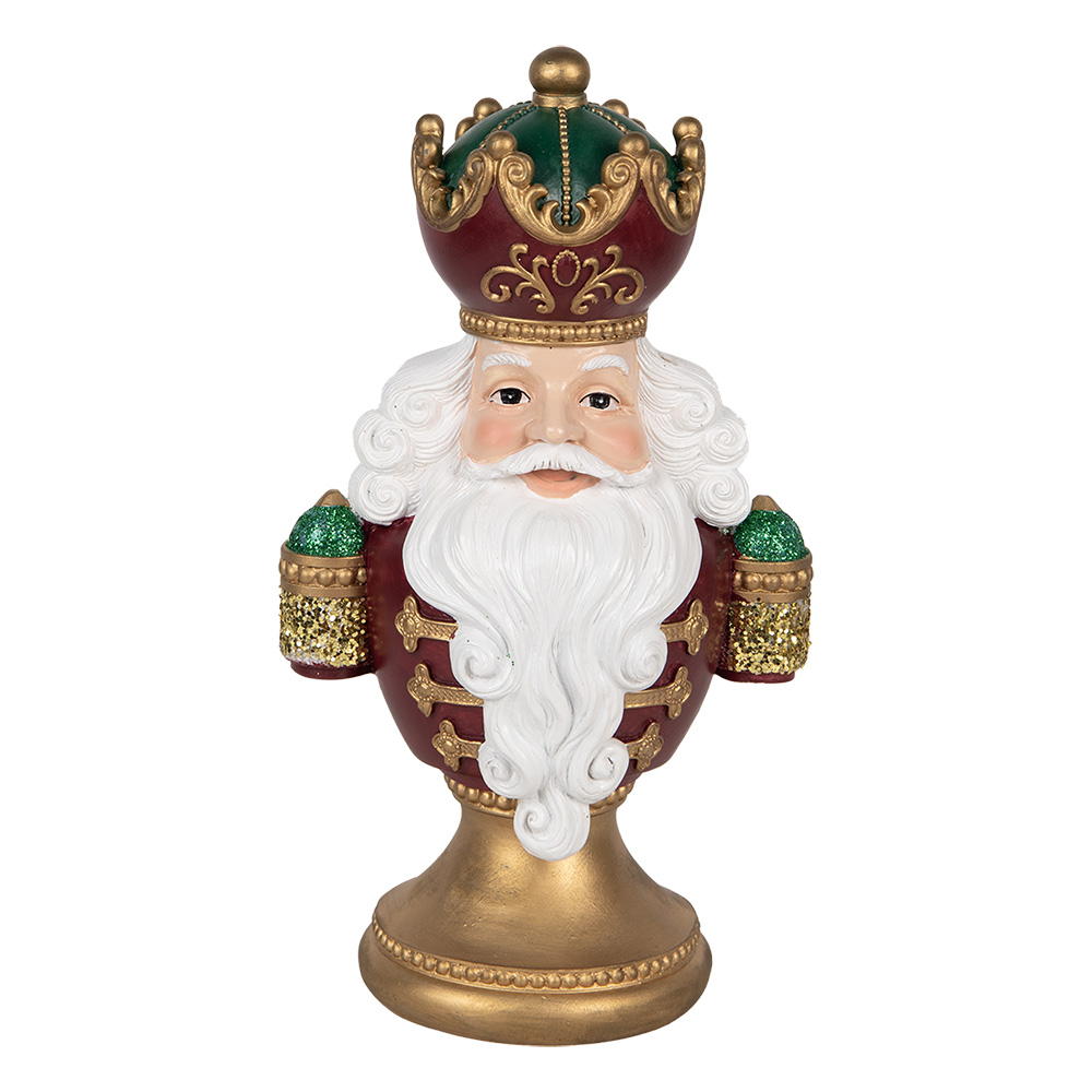 Clayre & Eef | Kerstdecoratie Kerstman met LED Rood Wit 15x10x26 cm | 6PR5694