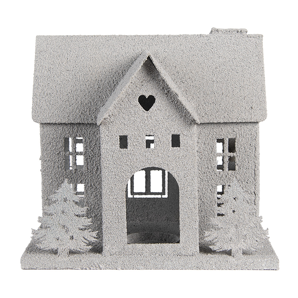 Clayre & Eef | Decoratie Huis Grijs 26x17x24 cm | 6Y5932