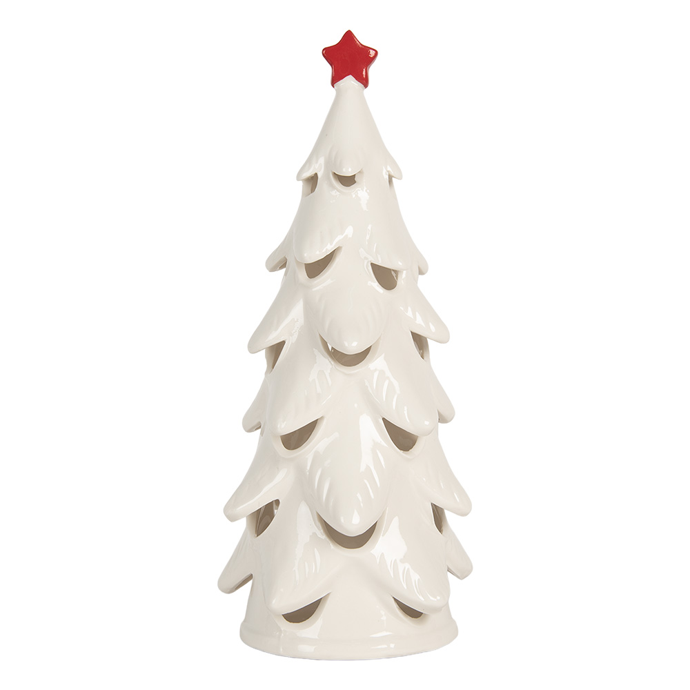 Clayre & Eef | Decoratie Kertboom met LED Wit Rood ø 11x25 cm | 6CE2178M