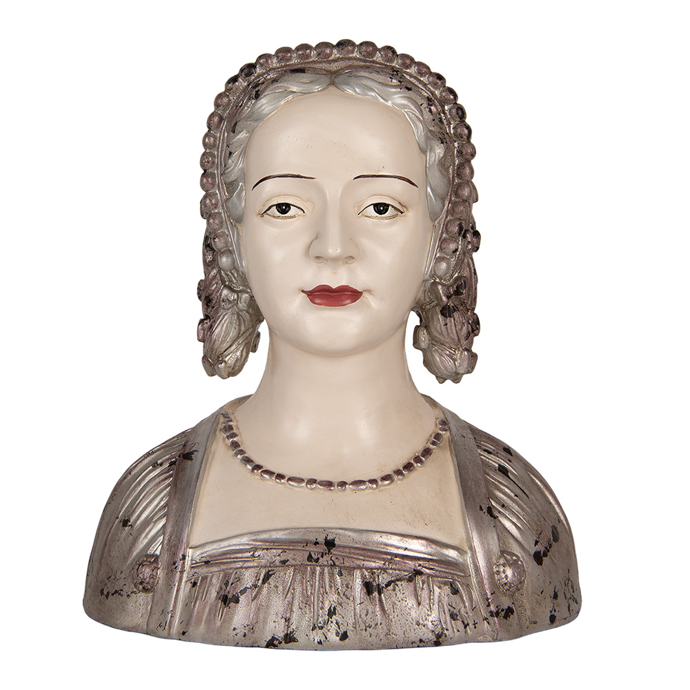 Clayre & Eef | Decoratie Buste Vrouw Beige Bruin 27x15x30 cm | 6PR5548