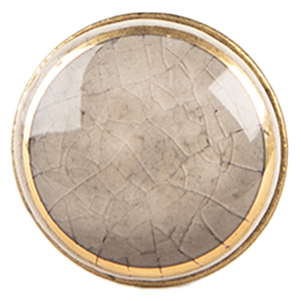 Clayre & Eef | Deurknop Grijs Goudkleurig ø 3x3 cm / S3 cm | 66281G