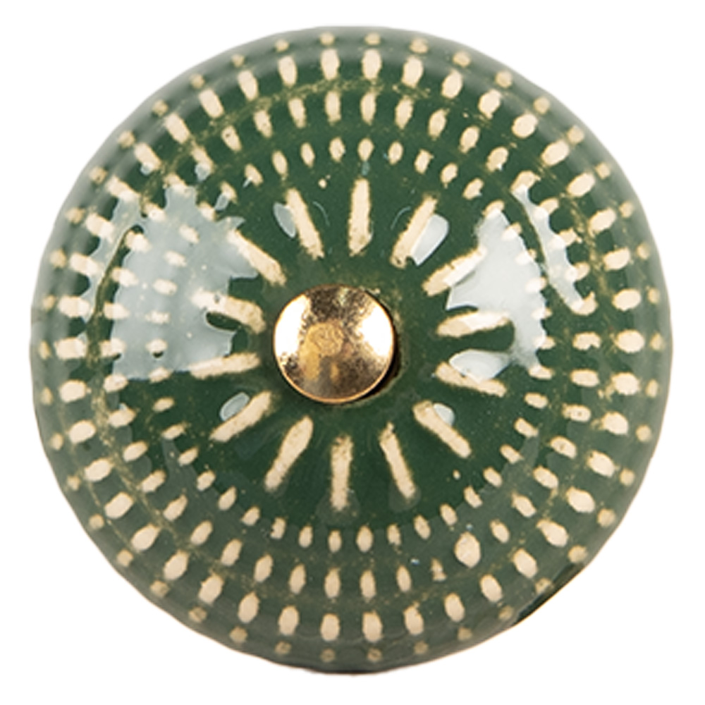Clayre & Eef | Deurknop Groen Beige ø 4x3 cm / S3 cm | 66283