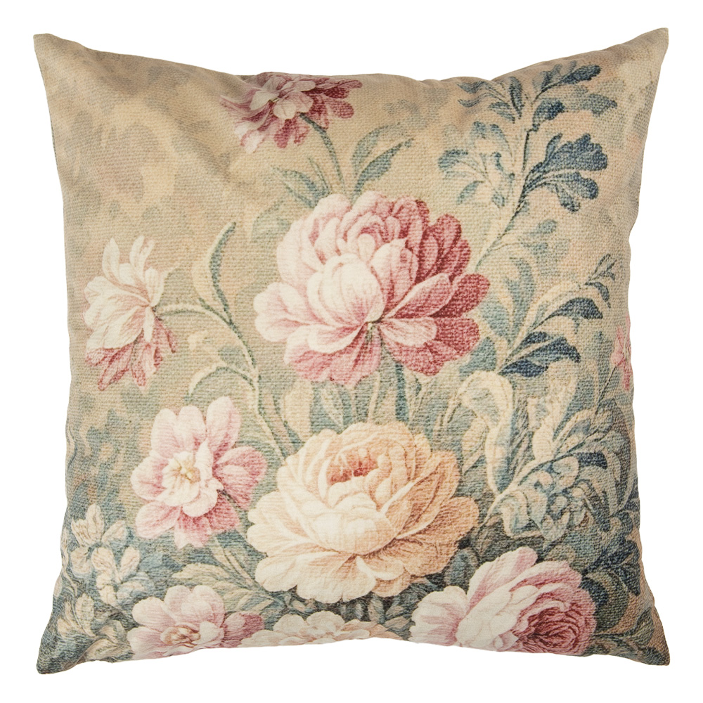 Clayre & Eef | Kussenhoes Beige Roze 45x45 cm | CPA23
