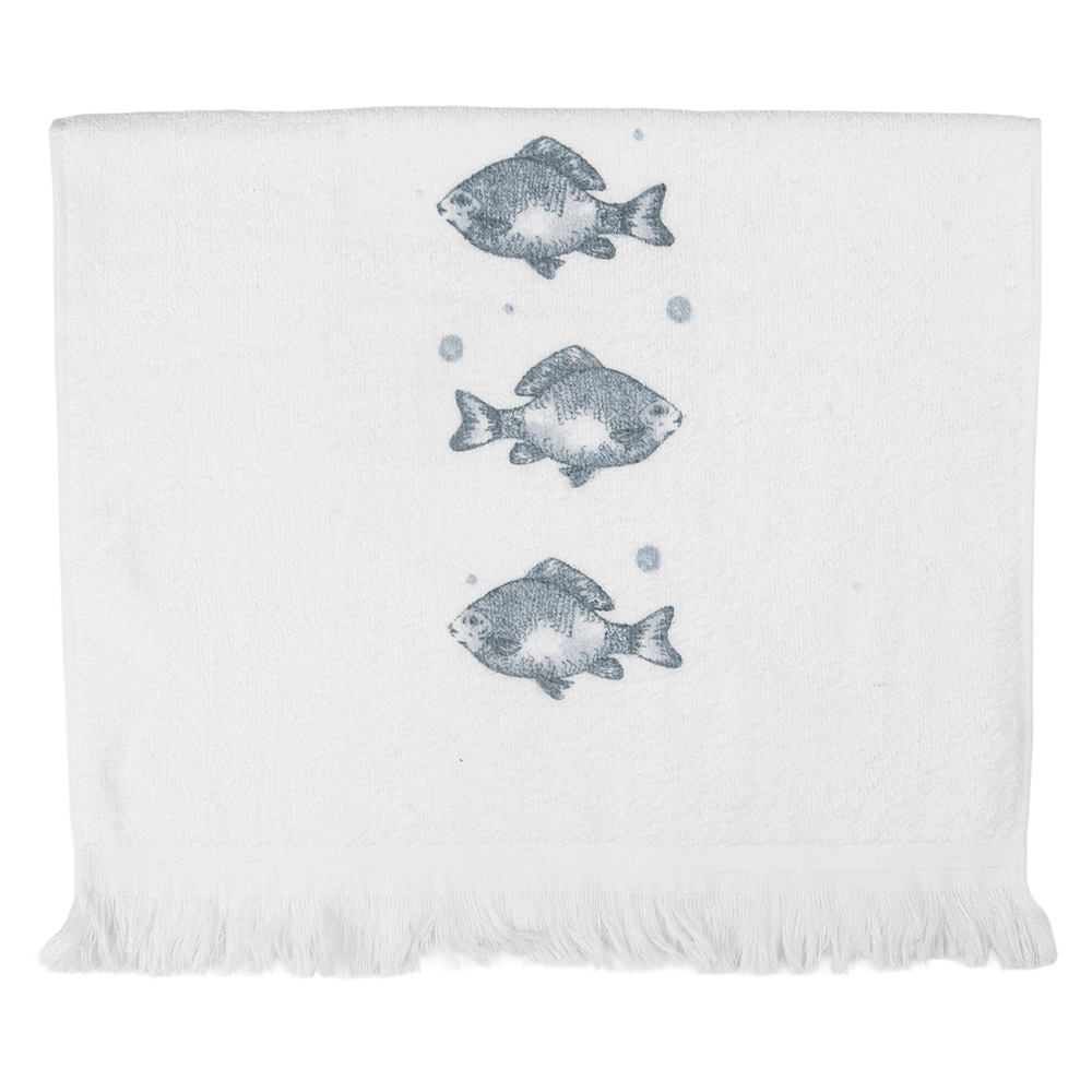 Clayre & Eef | Gastendoekje Wit Blauw 40x66 cm | CT034