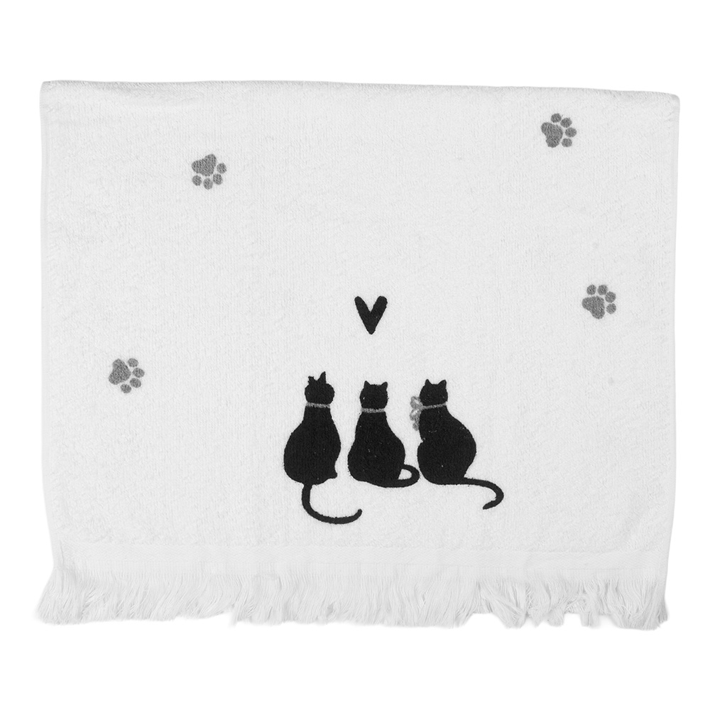 Clayre & Eef | Gastendoekje Wit Zwart 40x66 cm | CTPWS-1