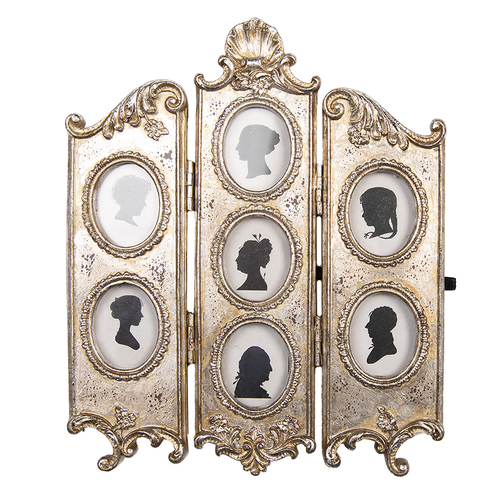 Clayre & Eef | Fotolijst Zilverkleurig 19x2x23 cm / 4x5 cm (7) | 2F1323