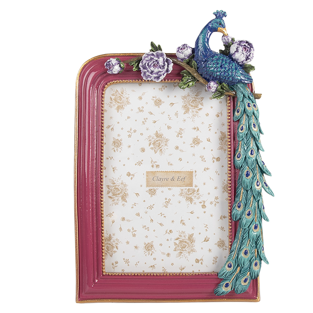 Clayre & Eef | Fotolijst Roze Groen 15x3x22 cm / 10x15 cm | 2F1353