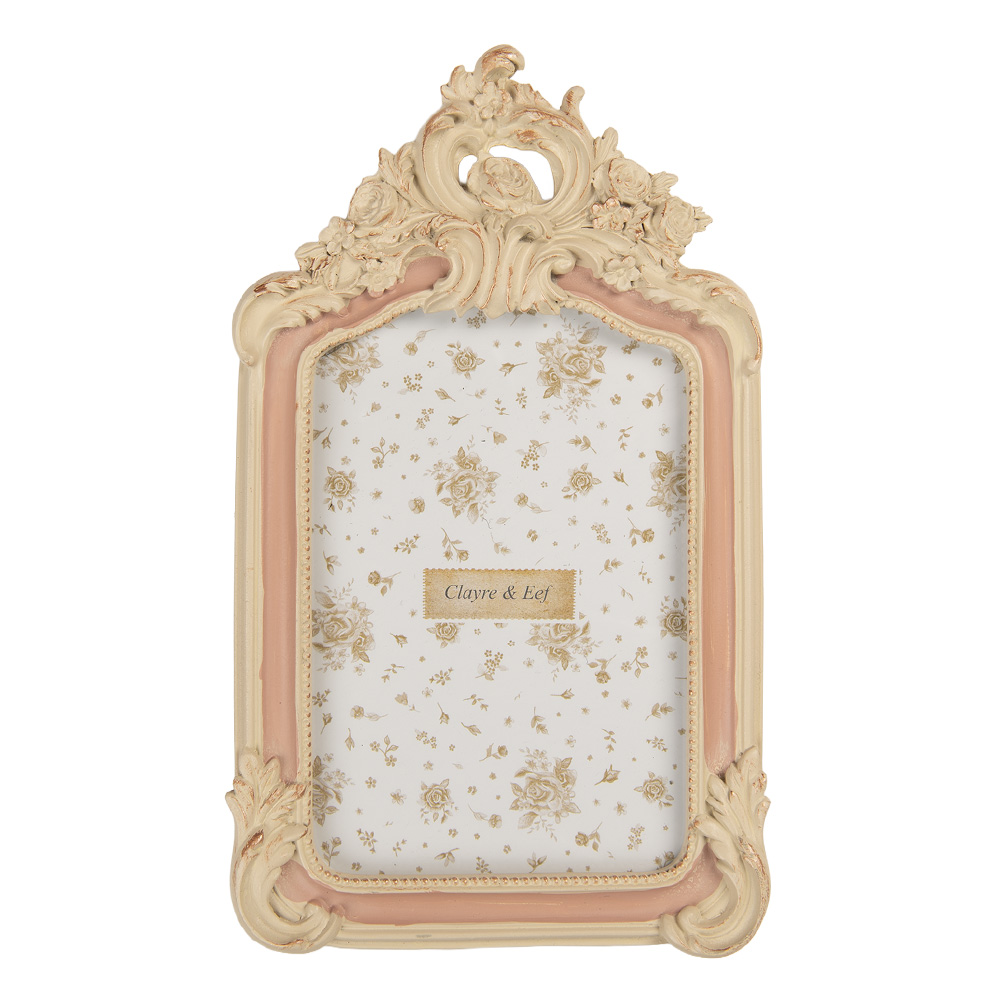 Clayre & Eef | Fotolijst Beige Roze 16x2x25 cm / 13x18 cm | 2F1367M