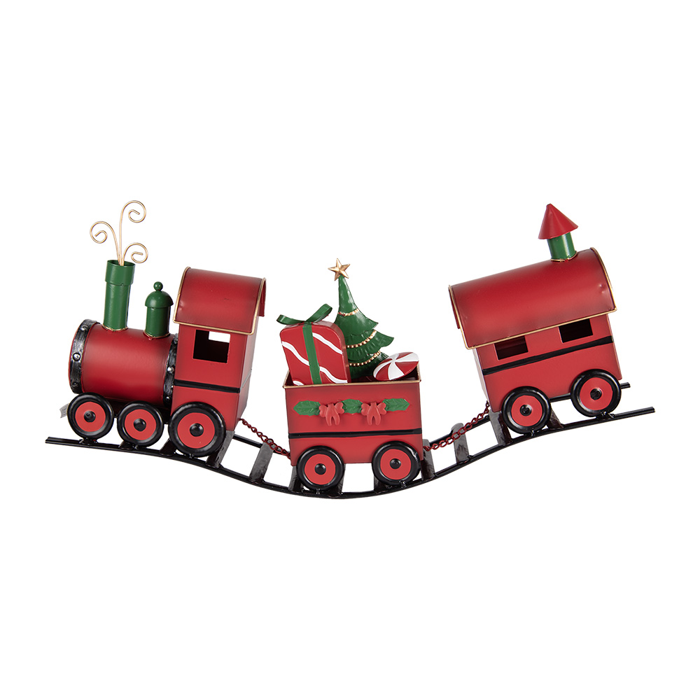 Clayre & Eef | Decoratie Trein Rood 63x13x31 cm | 5Y1294