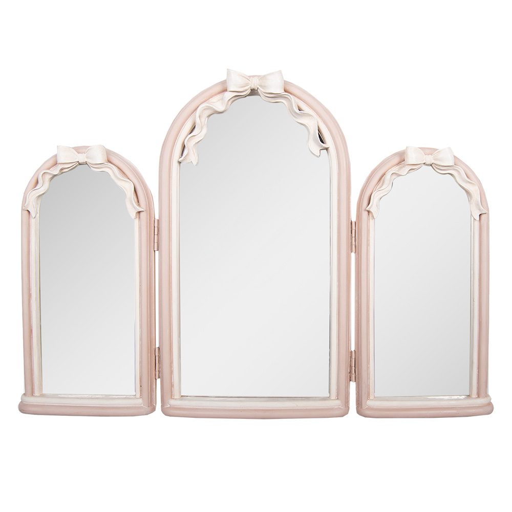 Clayre & Eef | Wandspiegel Roze Wit 48x4x34 cm | 62S335