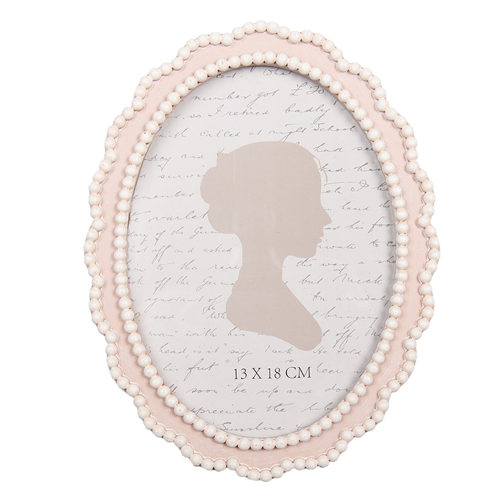 Clayre & Eef | Fotolijst Roze Wit 16x2x20 cm / 13x18 cm | 2F1303
