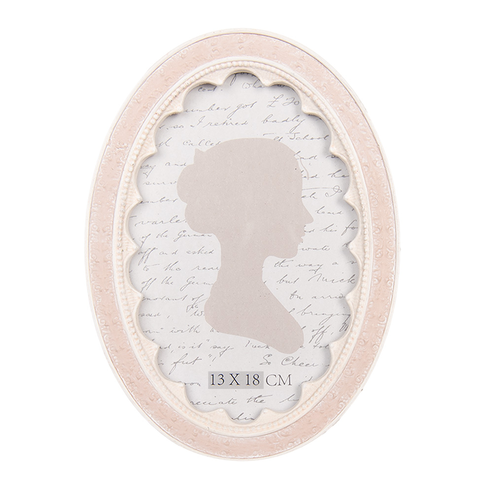 Clayre & Eef | Fotolijst Roze Wit 15x2x20 cm / 13x18 cm | 2F1306