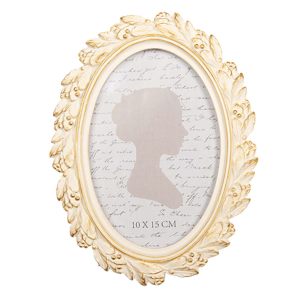 Clayre & Eef | Fotolijst Beige Goudkleurig 15x2x20 cm / 10x15 cm | 2F1313