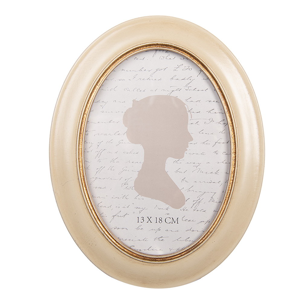 Clayre & Eef | Fotolijst Beige Goudkleurig 18x2x23 cm / 13x18 cm | 2F1321