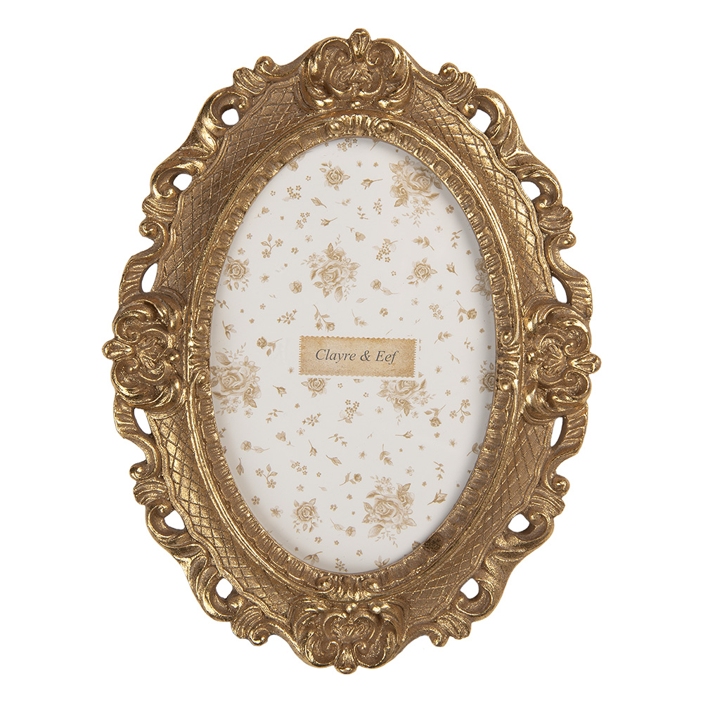 Clayre & Eef | Fotolijst Goudkleurig 16x2x21 cm / 10x15 cm | 2F1348S