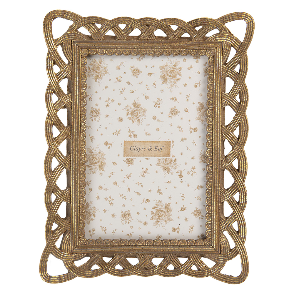 Clayre & Eef | Fotolijst Goudkleurig 16x3x20 cm / 10x15 cm | 2F1350S