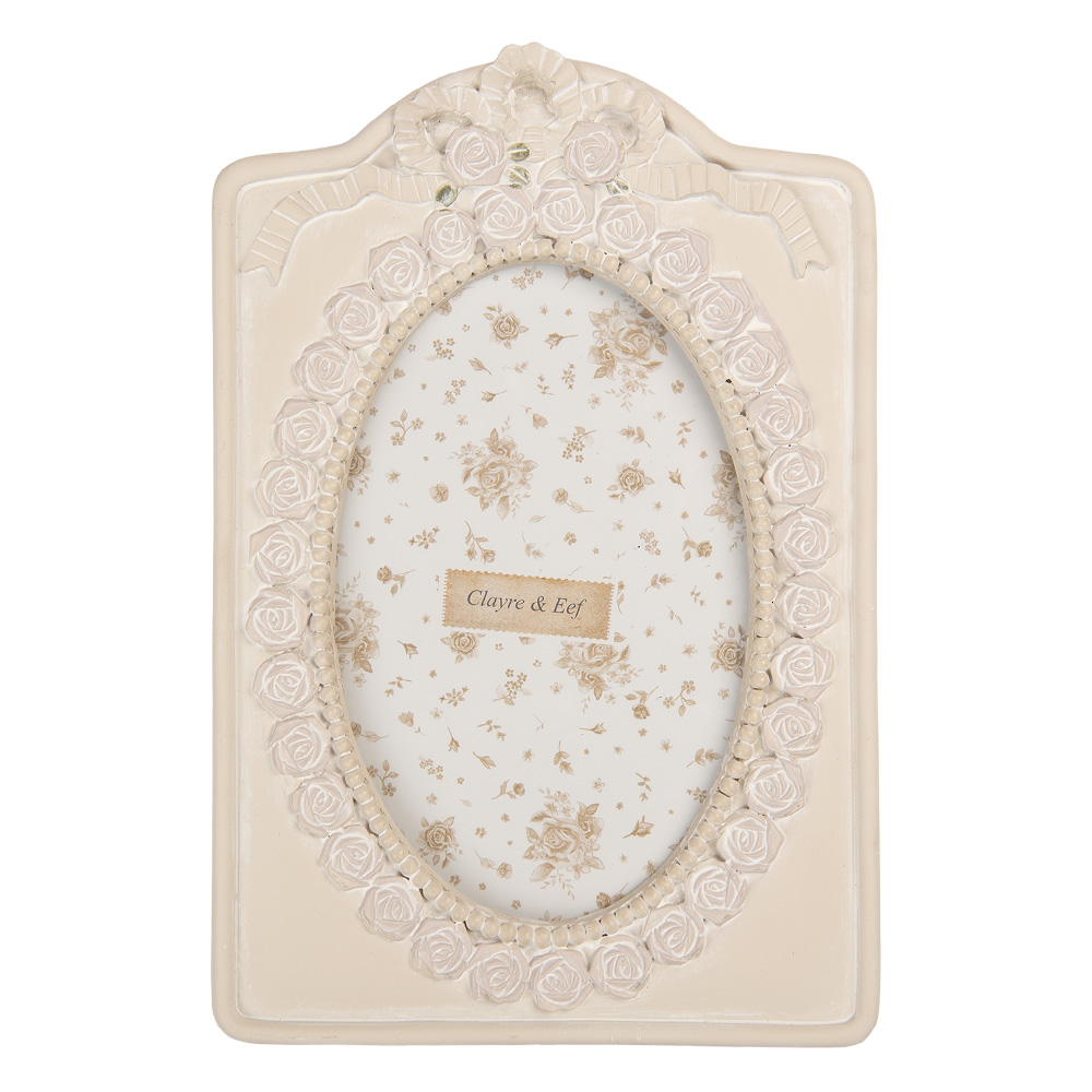 Clayre & Eef | Fotolijst Beige Roze 14x2x21 cm / 10x15 cm | 2F1357