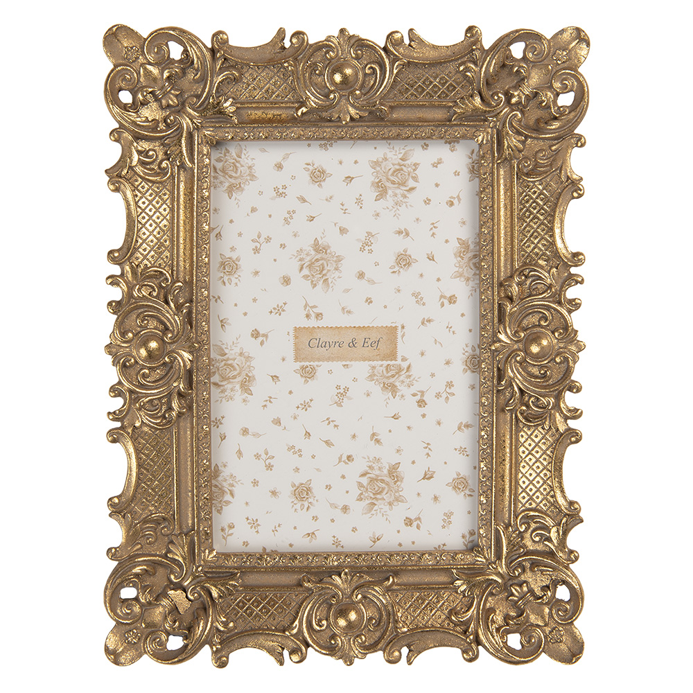 Clayre & Eef | Fotolijst Goudkleurig 16x2x21 cm / 10x15 cm | 2F1372