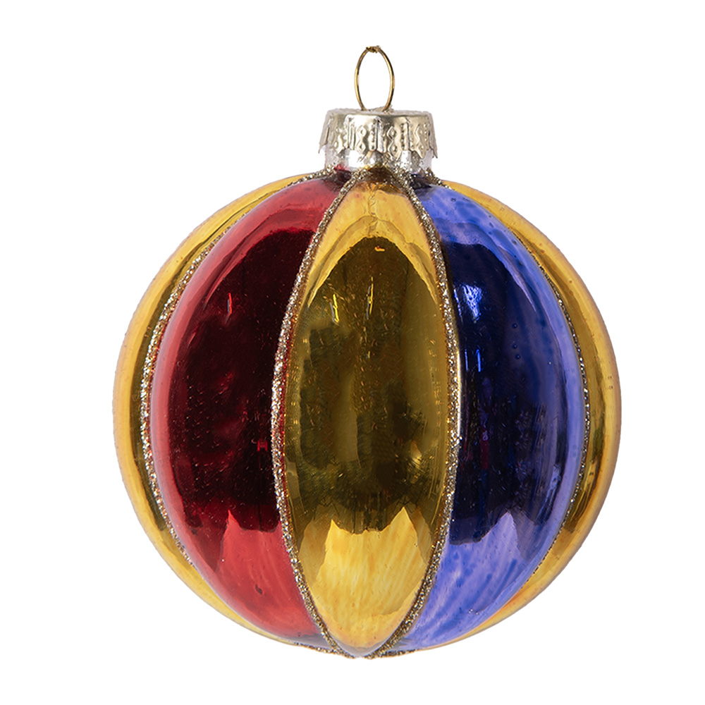 Clayre & Eef | Kerstbal Meerkleurig ø 8x8 cm | 6GL5101
