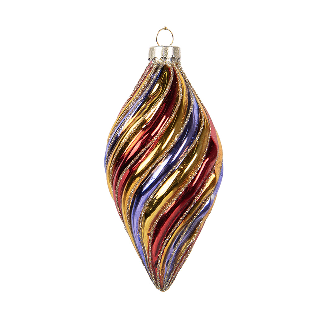 Clayre & Eef | Kerstbal Meerkleurig ø 6x13 cm | 6GL5103