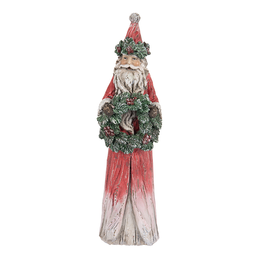 Clayre & Eef | Kerstdecoratie Kerstman Rood Groen 7x6x24 cm | 6PR5527
