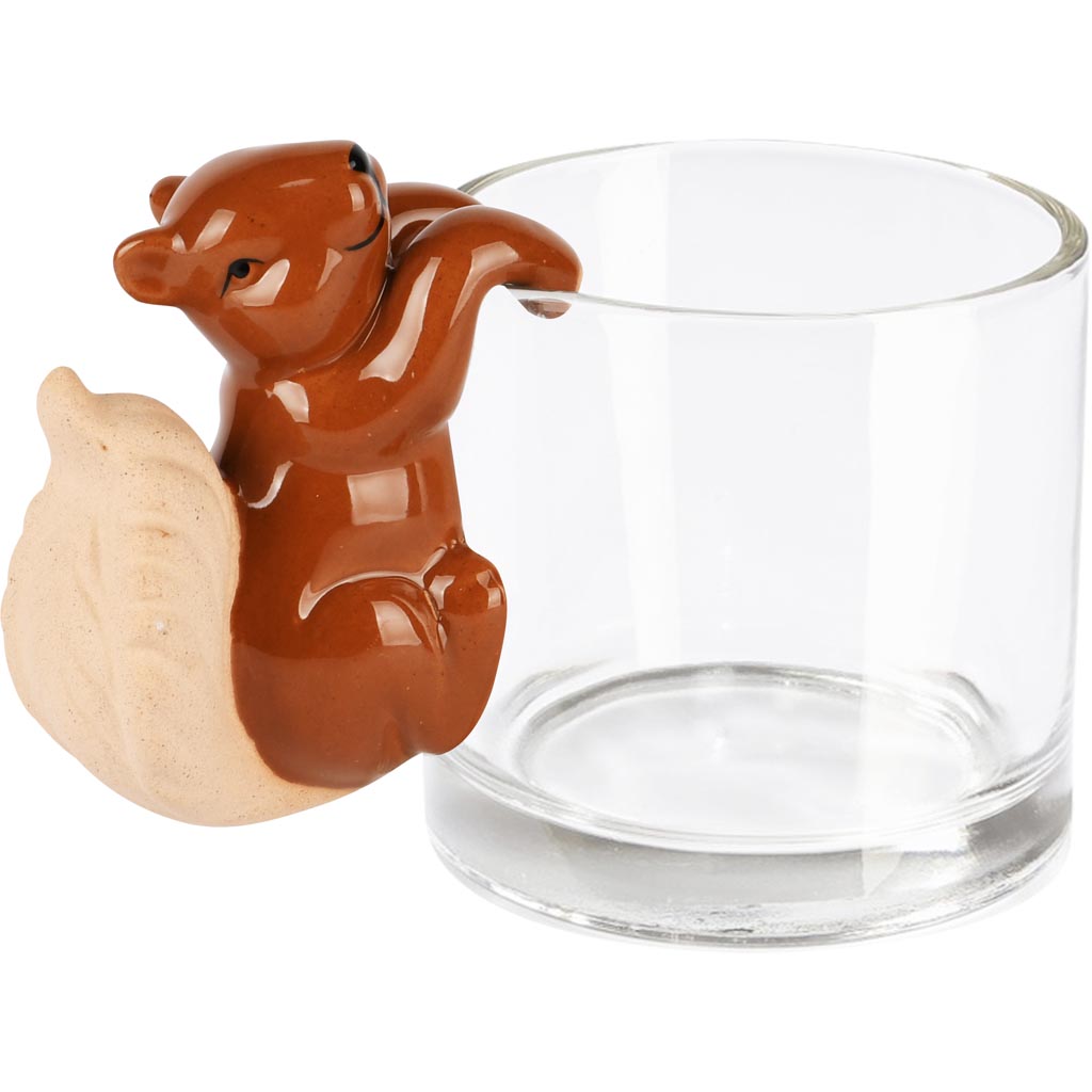 Dekoratief | Bloempothanger eekhoorn, bruin, keramiek, 10x5x7cm | A255009